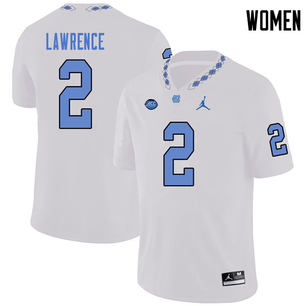 Jordan Brand Women #2 Des Lawrence North Carolina Tar Heels College Football Jerseys Sale-White